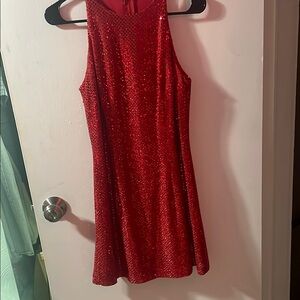 Elegant Red Sequin Dress